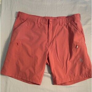 Hook & Tackle Shorts Mens Size 42 Coral Pink Zipper Rear Pockets